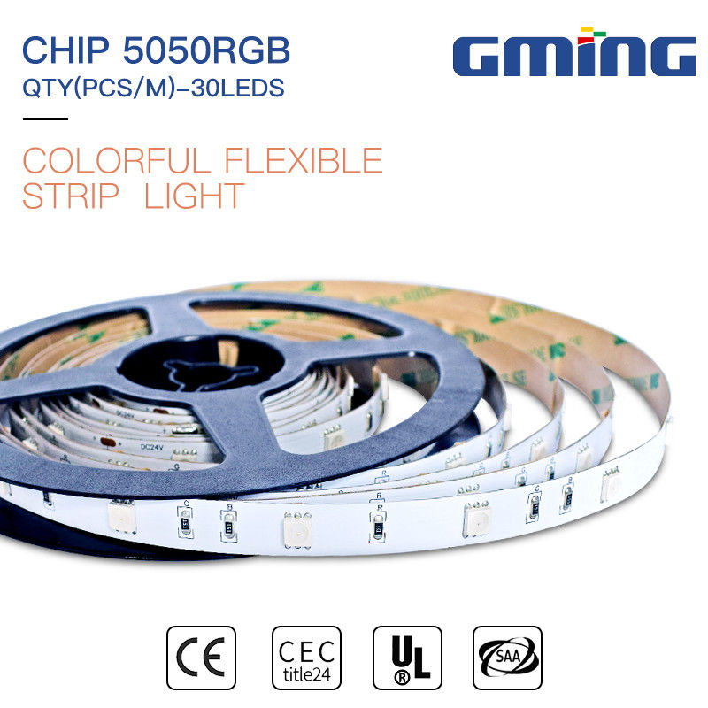 Cuttable SMD 5050 Rgb Flexible Led Strip , Outdoor Led Strip light IP20/65/67/68