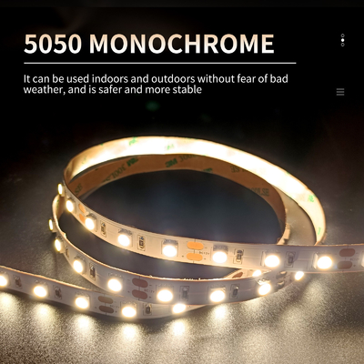 Indoor / Outdoor Decoration SMD 5050 LED Strip Light Monochrome Temperature Lamp