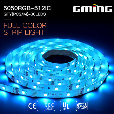 6W UCS DMX512-16 463nm SMD 5050 LED Strip Light 30leds/M